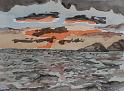 Sonnuntergang in Mazatlan, Aquarell, 24x17